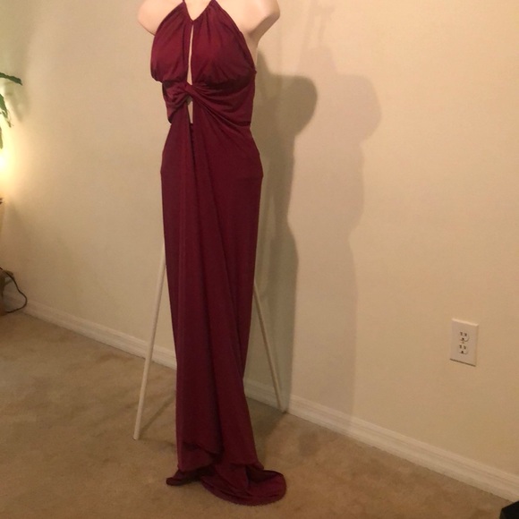 Lycra beach dress / coverups size medium maxi brand new burgundy - Picture 1 of 8